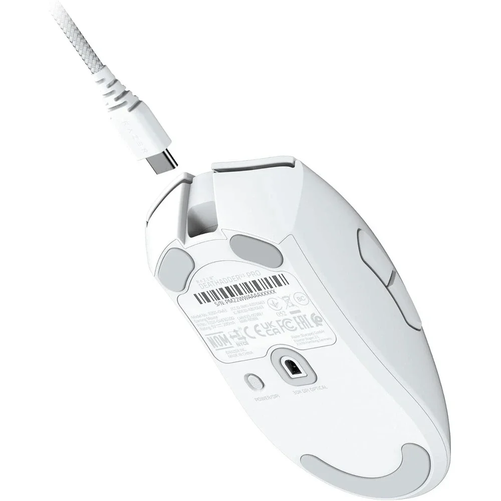 Razer DeathAdder V3 Pro Wireless Gaming Mouse‎ White 64g 30K DPI